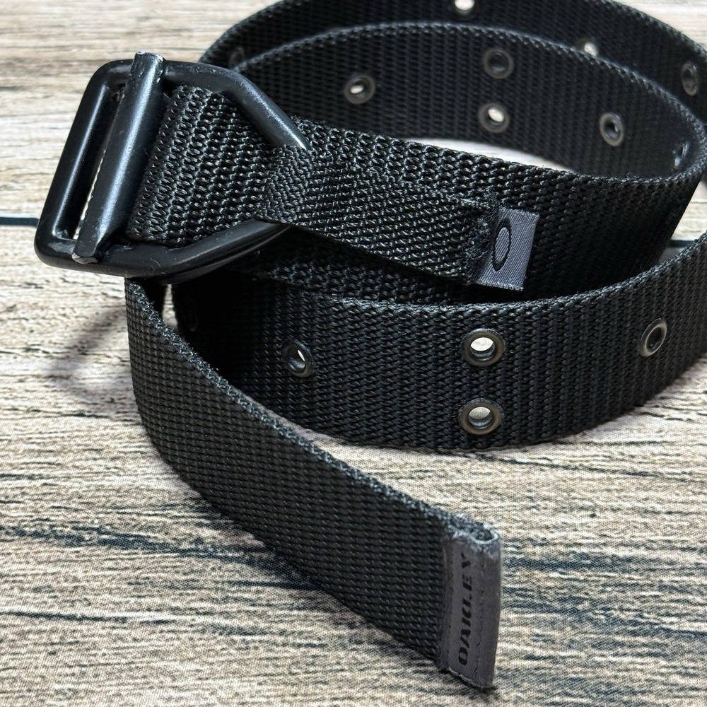 Oakley Industrial Tech Web Belt Mens One Size Black Metal Buckle Vintage Y2K